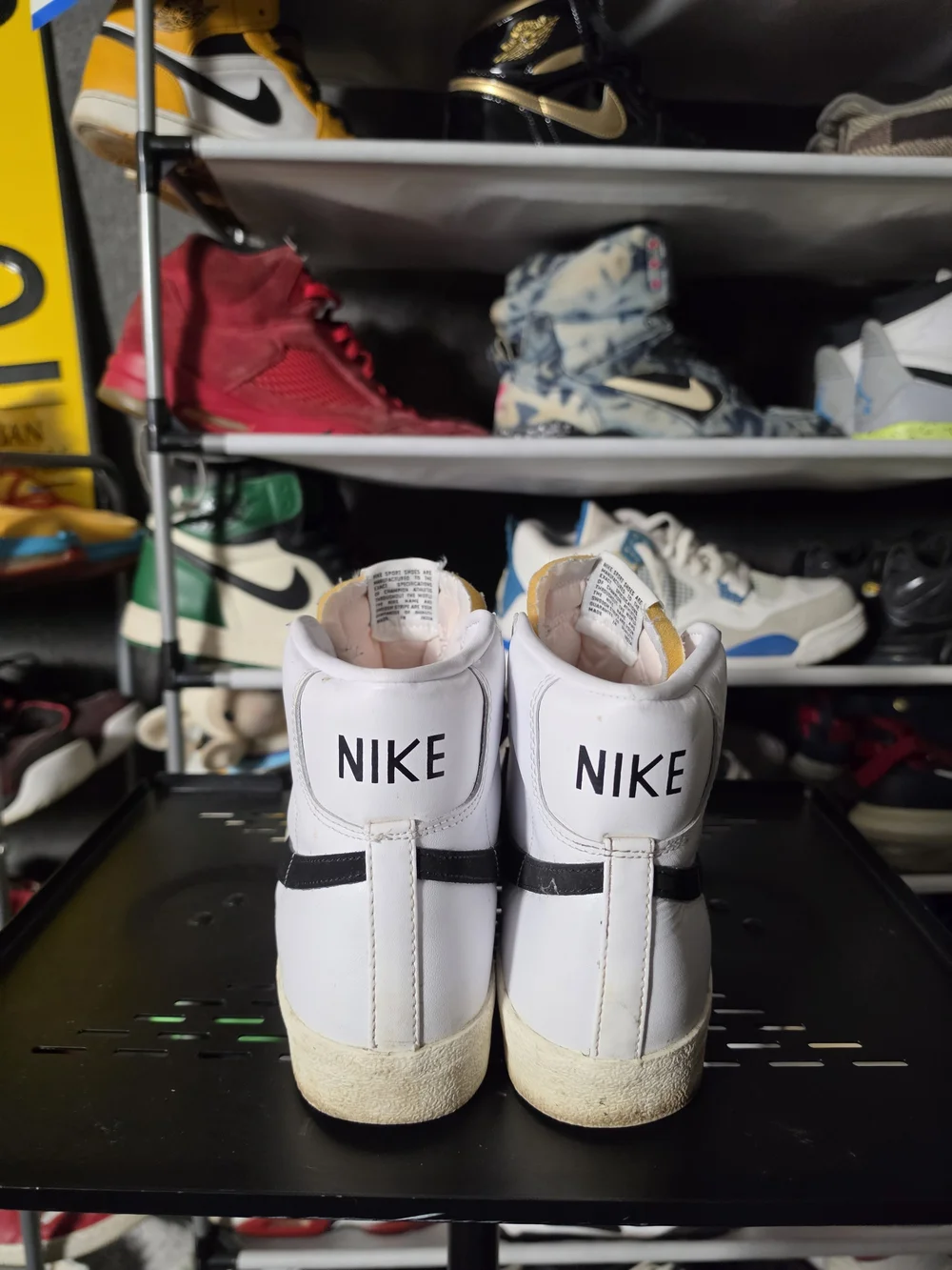 🔥 Nike Blazer Mid Classic Men Size 9.5 White Black Leather Sneakers
